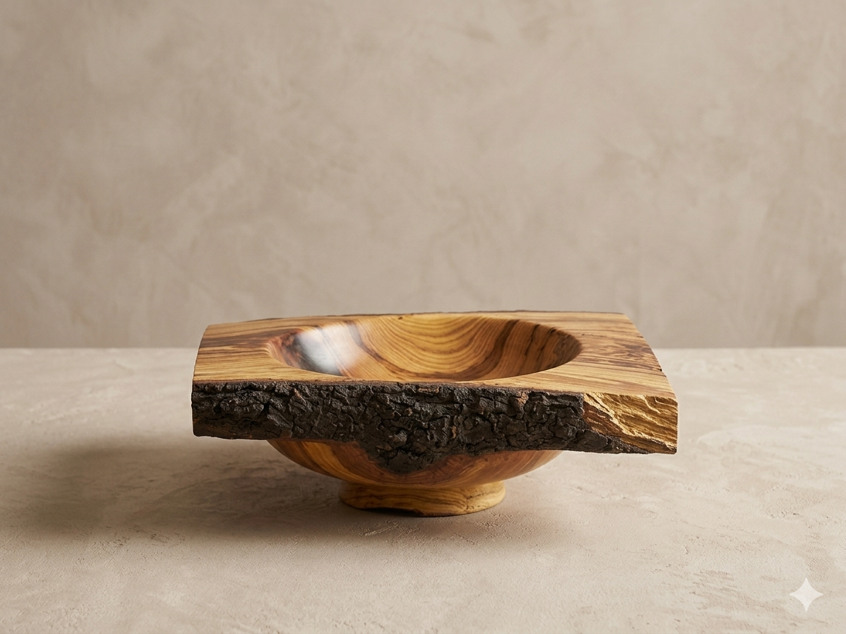 Live Edge Pear wood decorative bowl 6"